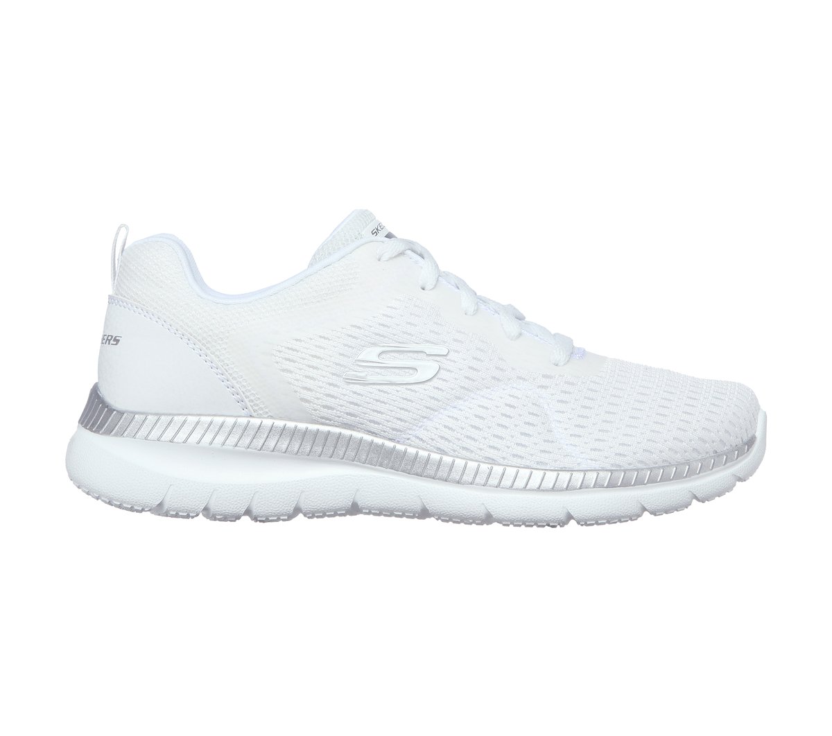 Skechers Bountiful - Quick Path en Blanco/Plata, talla 39, Vegan