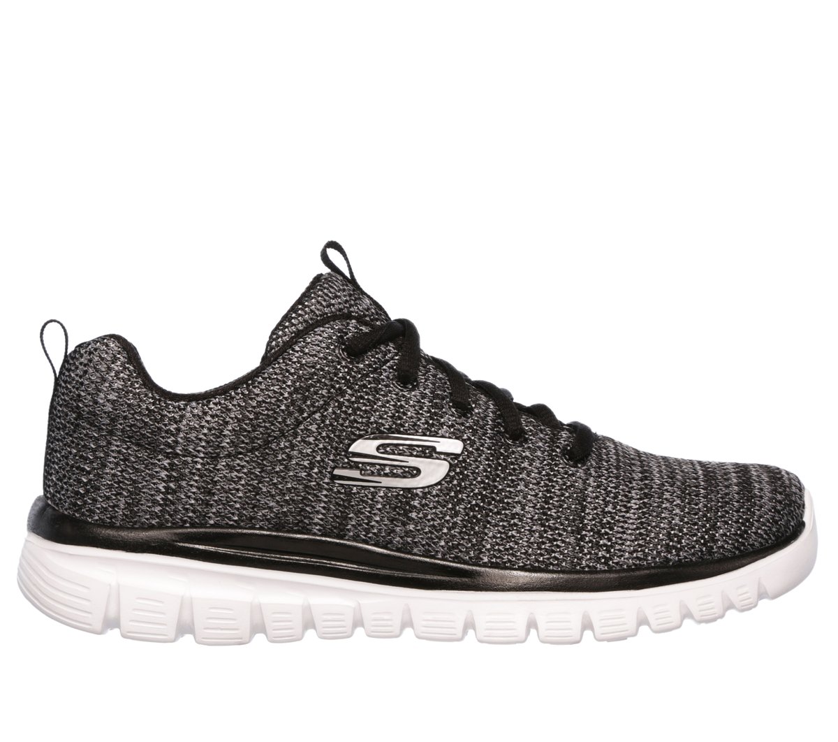 Skechers Graceful - Twisted Fortune en Negro/Blanca, talla 40, Vegan