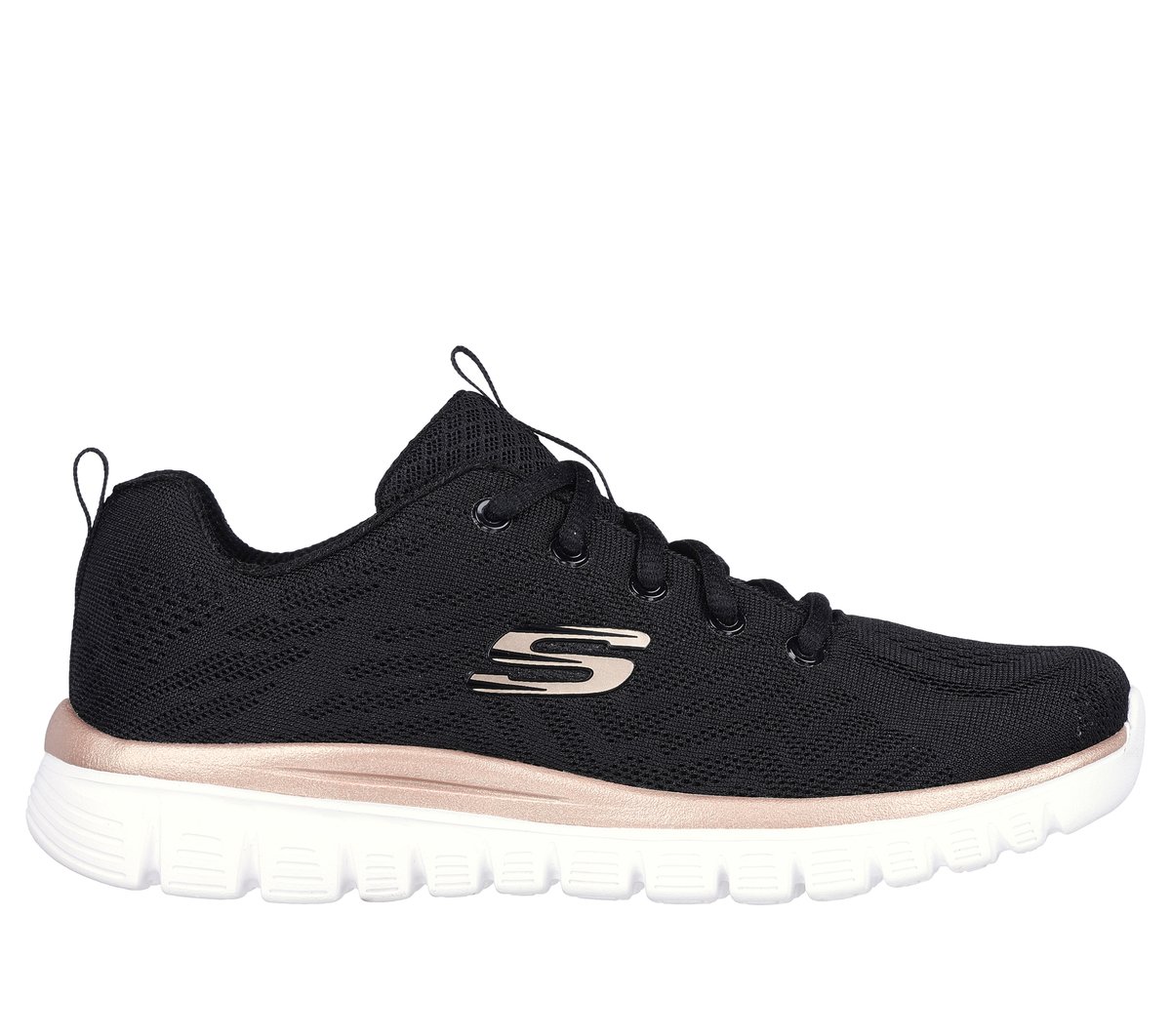 Skechers Graceful - Get Connected en Negro/Oro, talla 36, Vegan