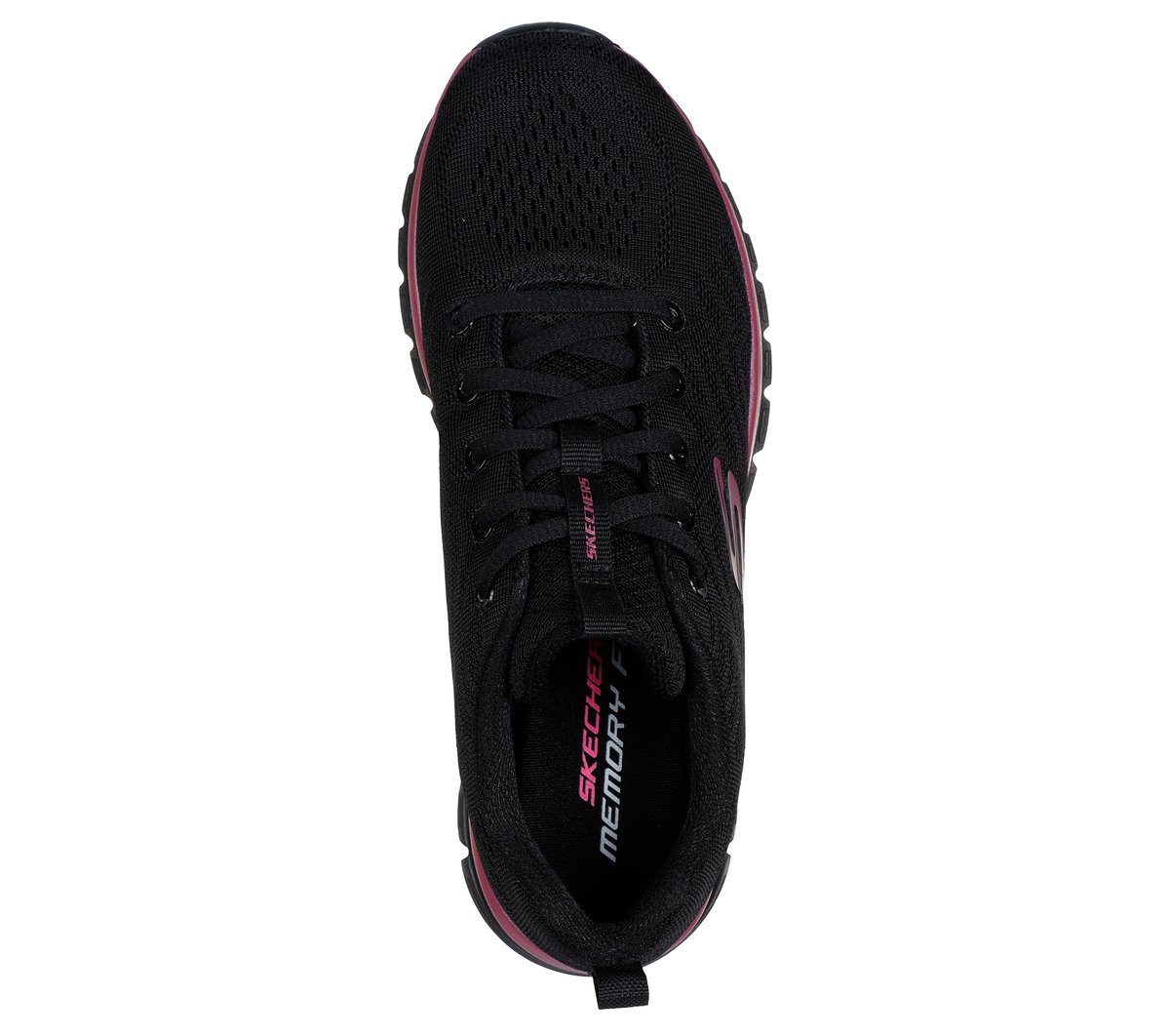 Skechers Donna Graceful - Get Connected Sneaker In Nero/Malva, Taglia 39, Vegan - 2