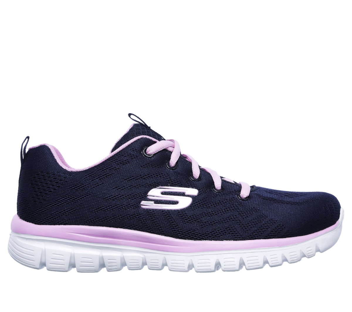 Skechers Graceful - Get Connected en Navy/Rosa, talla 35.5, Vegan