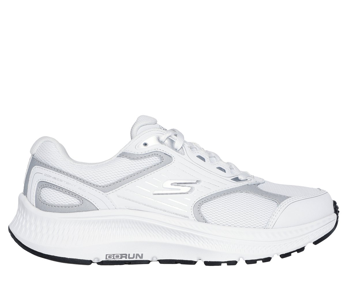 Skechers GO RUN Consistent 2.0 - Advantage en Blanco/Plata, talla 36, Vegan