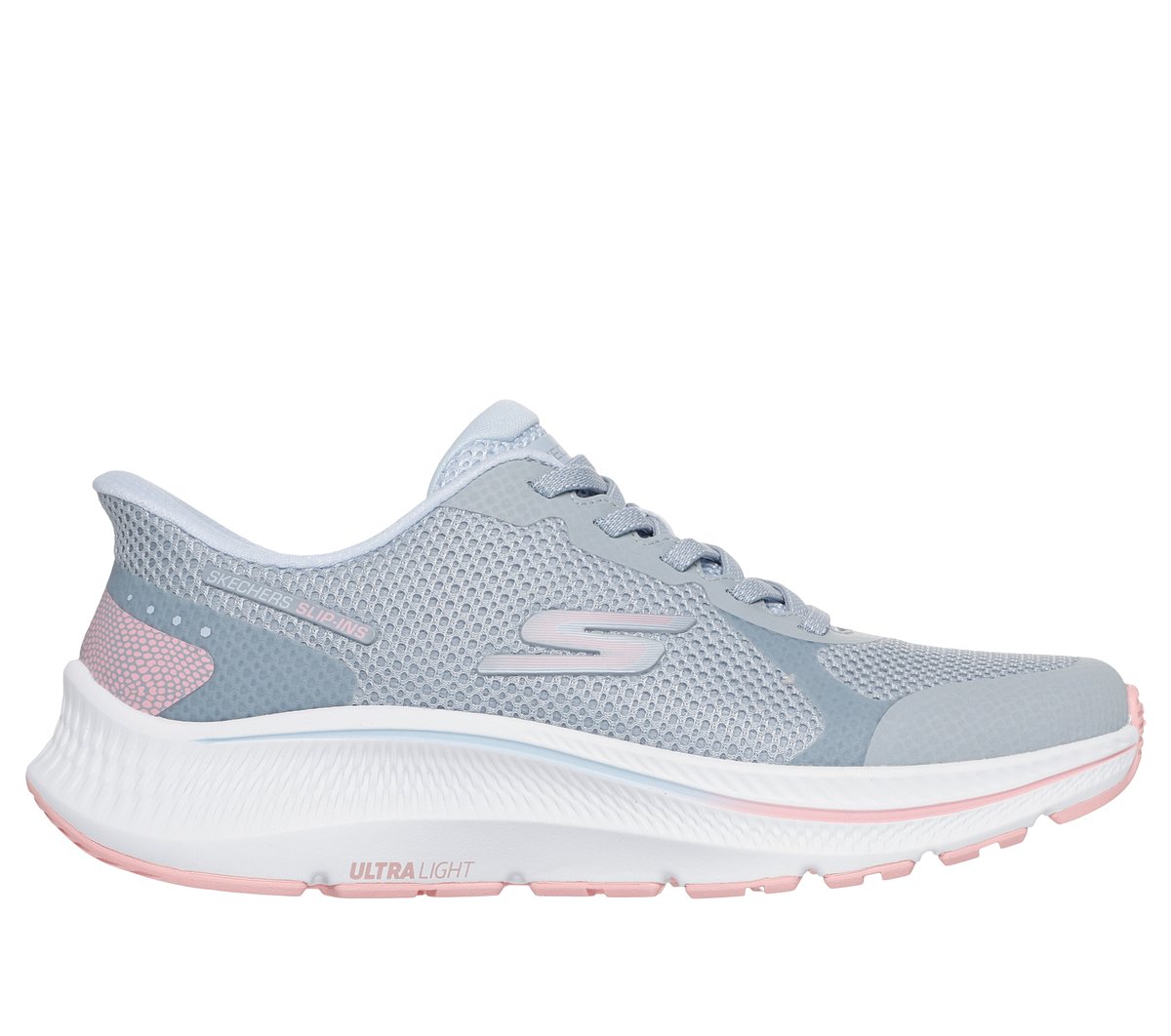 Skechers Slip-ins: GO RUN Consistent 2.0 - Captiva en Gris/Azul Claro, talla 39