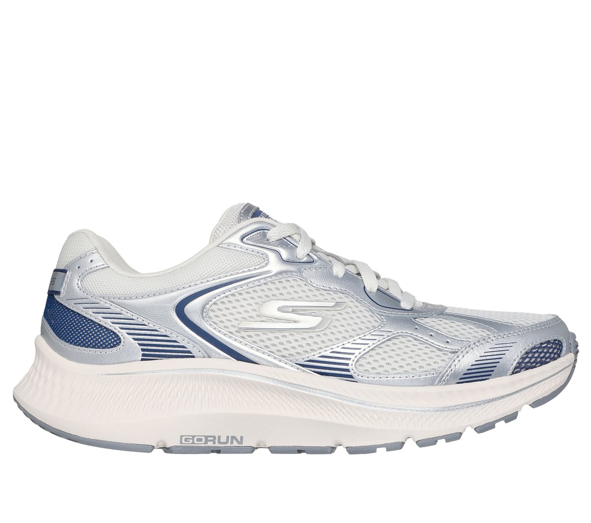 Skechers GO RUN Consistent 2.0 - Volt en Plata/Navy, talla 39