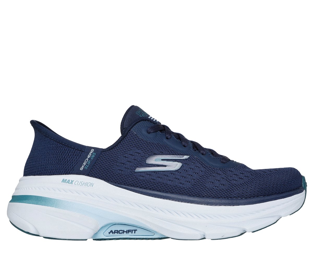 Skechers Slip-ins: Max Cushioning Arch Fit 2.0 - Antilles en Navy/Verdeazulado, talla 38.5, Vegan