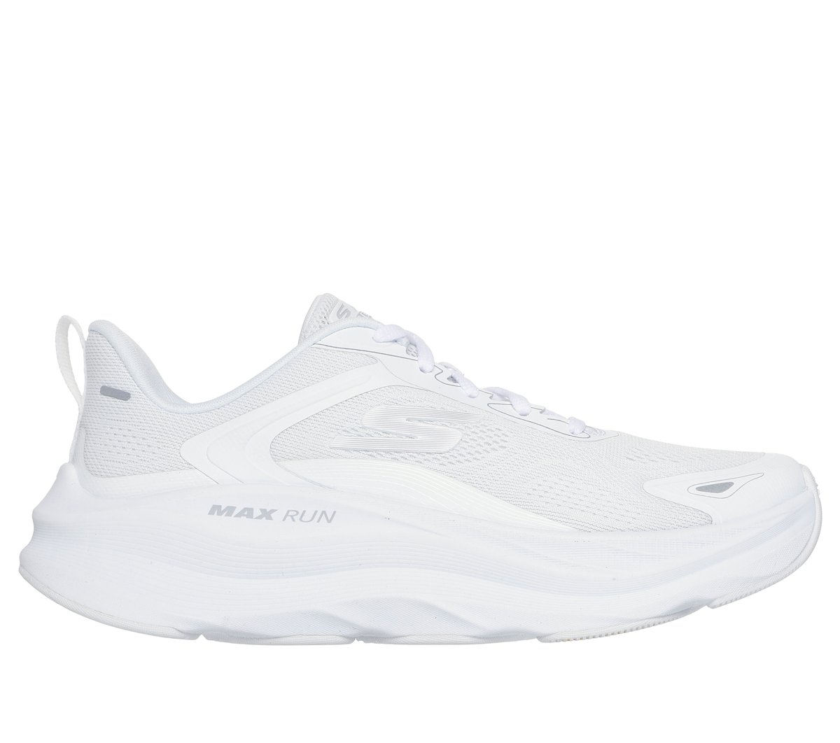 Skechers Skechers Women's Max Run - Pacewave Sneaker in White, Size 6 | Synthetic/Textile, Vegan, Machine Washable
