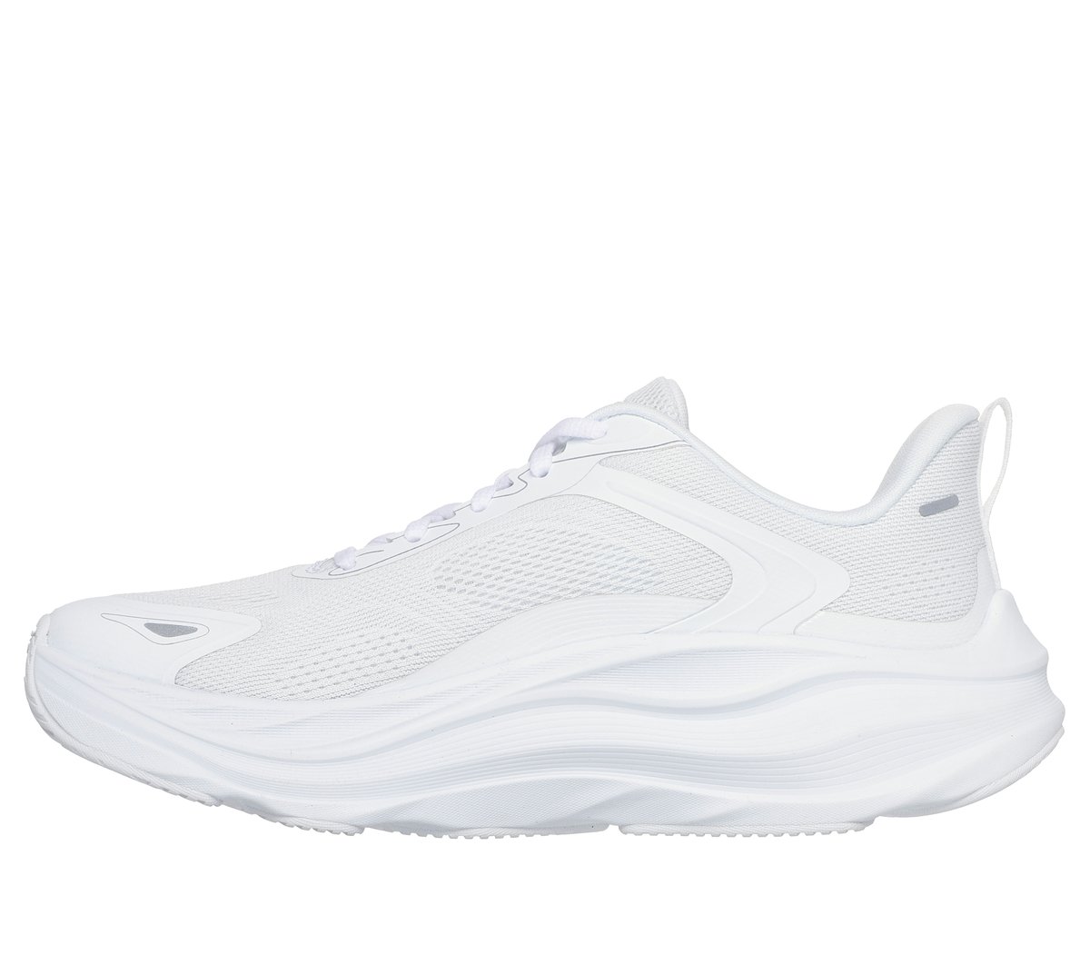 Skechers Max Run - Pacewave Moyen Width en Blanc, Vegan, Lavable en machine