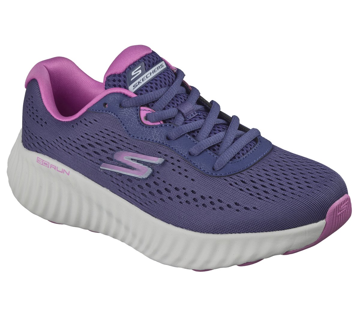 Skechers GO RUN Now - Lightdrive Moyen Width en Bleu Marine/Violet, Vegan, Lavable en machine