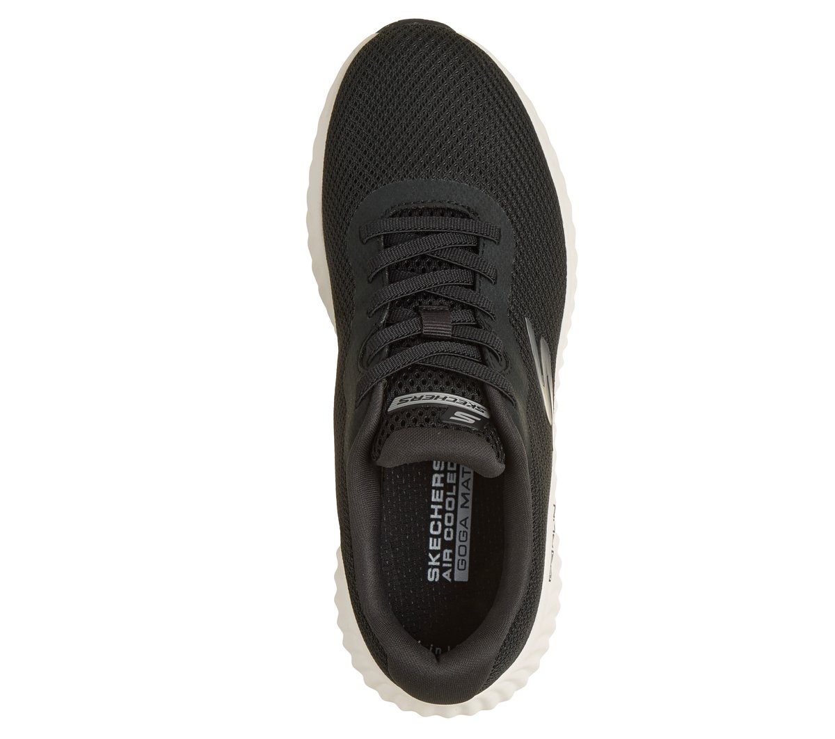 Skechers GO RUN Now - Calumet Moyen Width en Noir/Blanc, Vegan, Lavable en machine