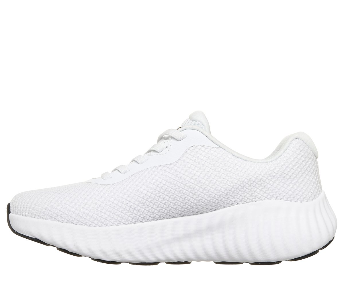 Skechers GO RUN Now - Calumet Moyen Width en Blanc/Noir, Vegan, Lavable en machine
