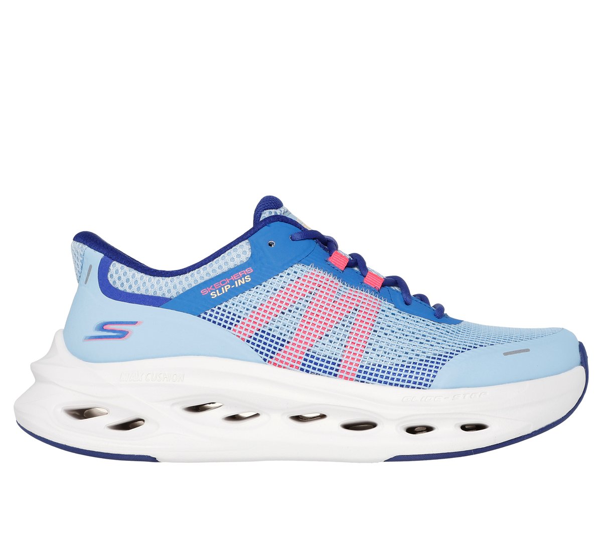 Skechers Slip-ins: Max Cushioning Glide-Step - Aberdeen en Azul Claro, talla 35, Vegan