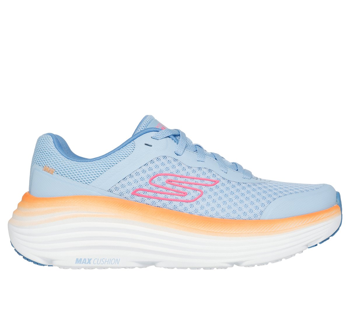 Skechers Max Cushioning Endeavour en Azul/Naranja, talla 36, Vegan