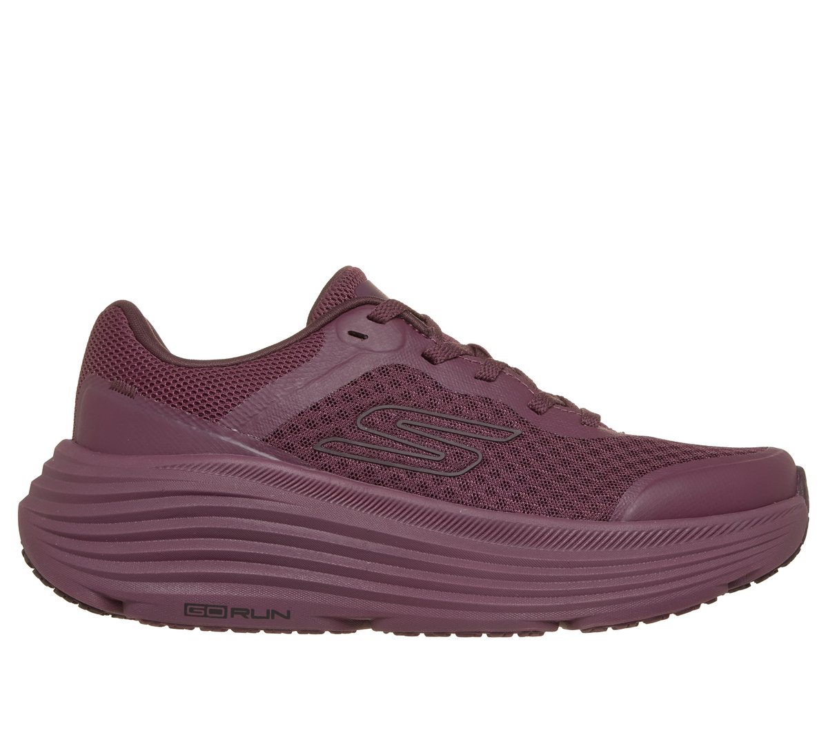 Skechers Women's Burgundy Max Cushioning Endeavour Sneaker In Size 4.5 | Synthetic/Textile, Vegan, Machine Washable