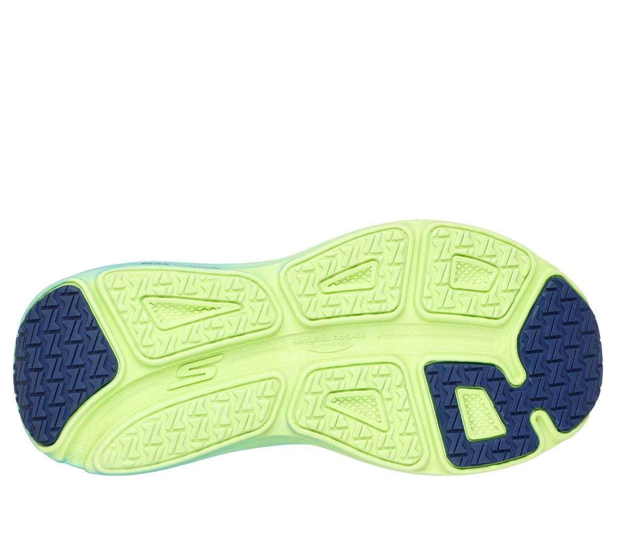 Skechers Slip-ins: Max Cushioning Endeavour - Hallandale Moyen Width en Bleu Marine/Vert-Lime, Vegan, Lavable en machine