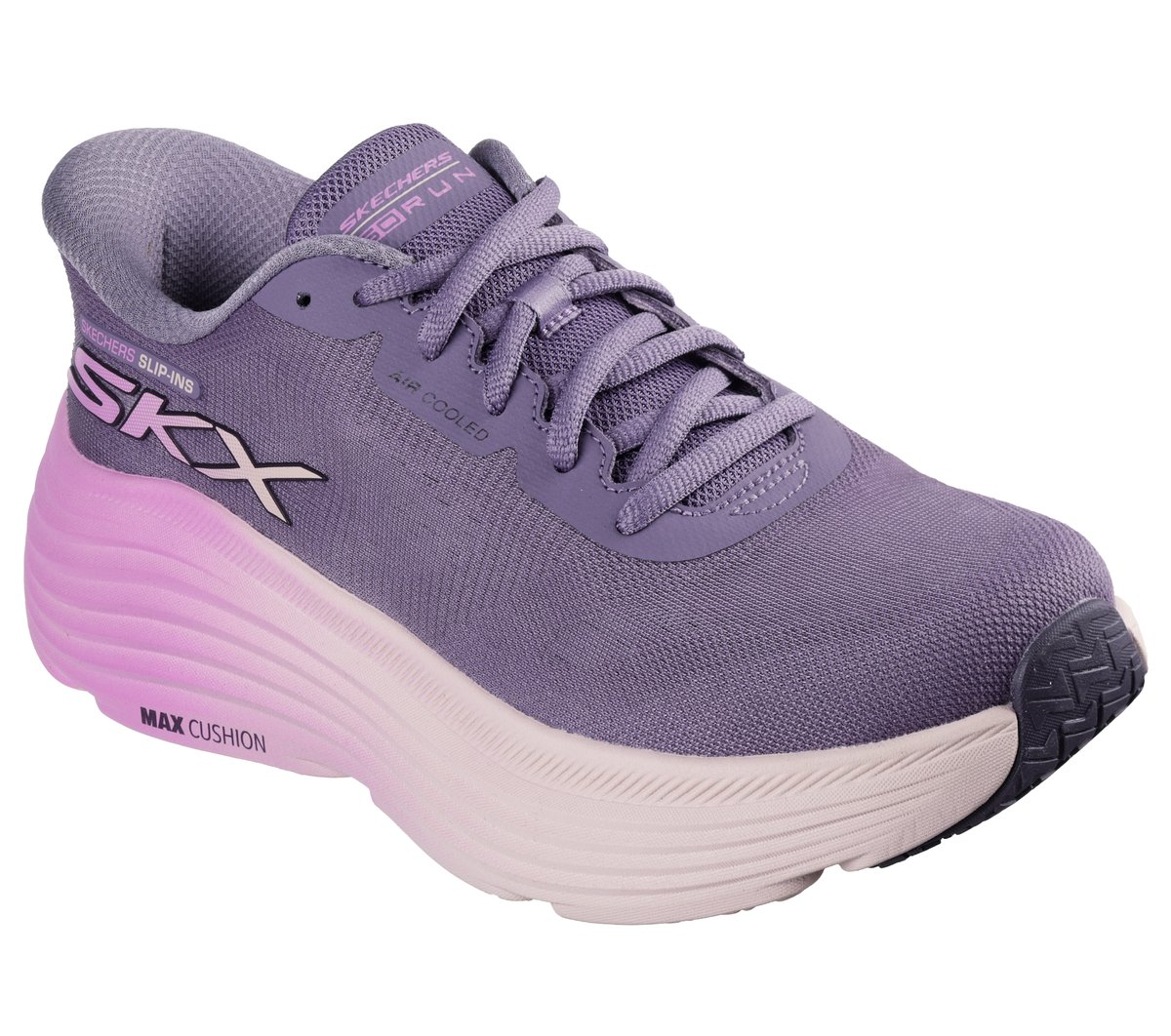 Skechers Slip-ins: Max Cushioning Endeavour - Hallandale Moyen Width en Violette, Vegan, Lavable en machine