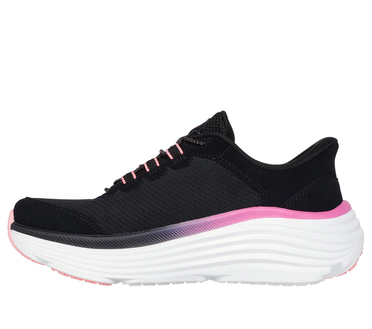Skechers Slip-ins: Max Cushioning Endeavour - Cardova Moyen Width en Noir/Rose