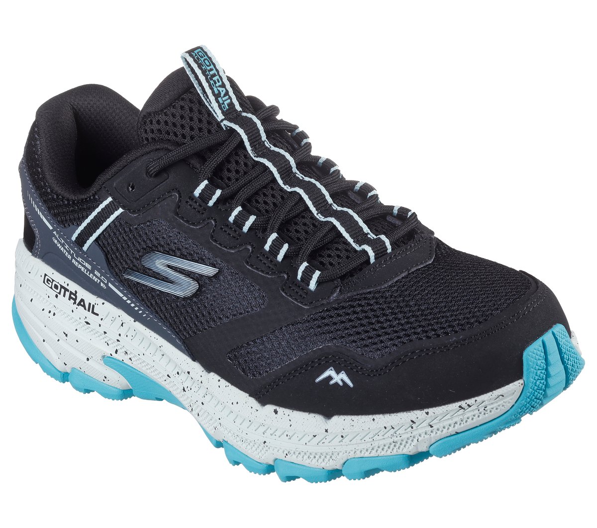 Skechers GO RUN Trail Altitude 2.0 - Ravine Moyen Width en Noir/Aqua, Vegan