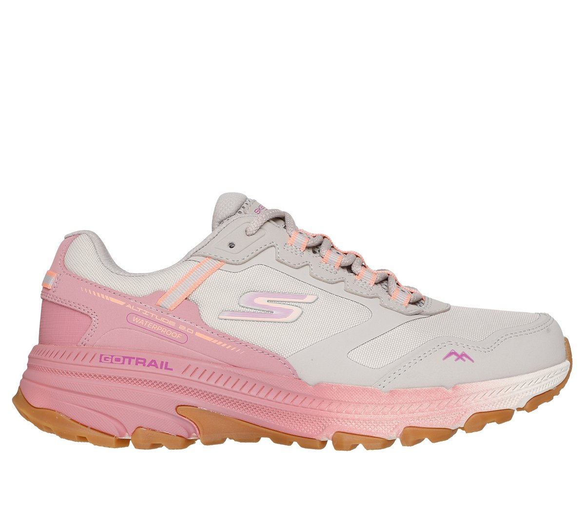 Skechers Waterproof: GO RUN Trail Altitude 2.0 en Natural/Rosa, talla 39