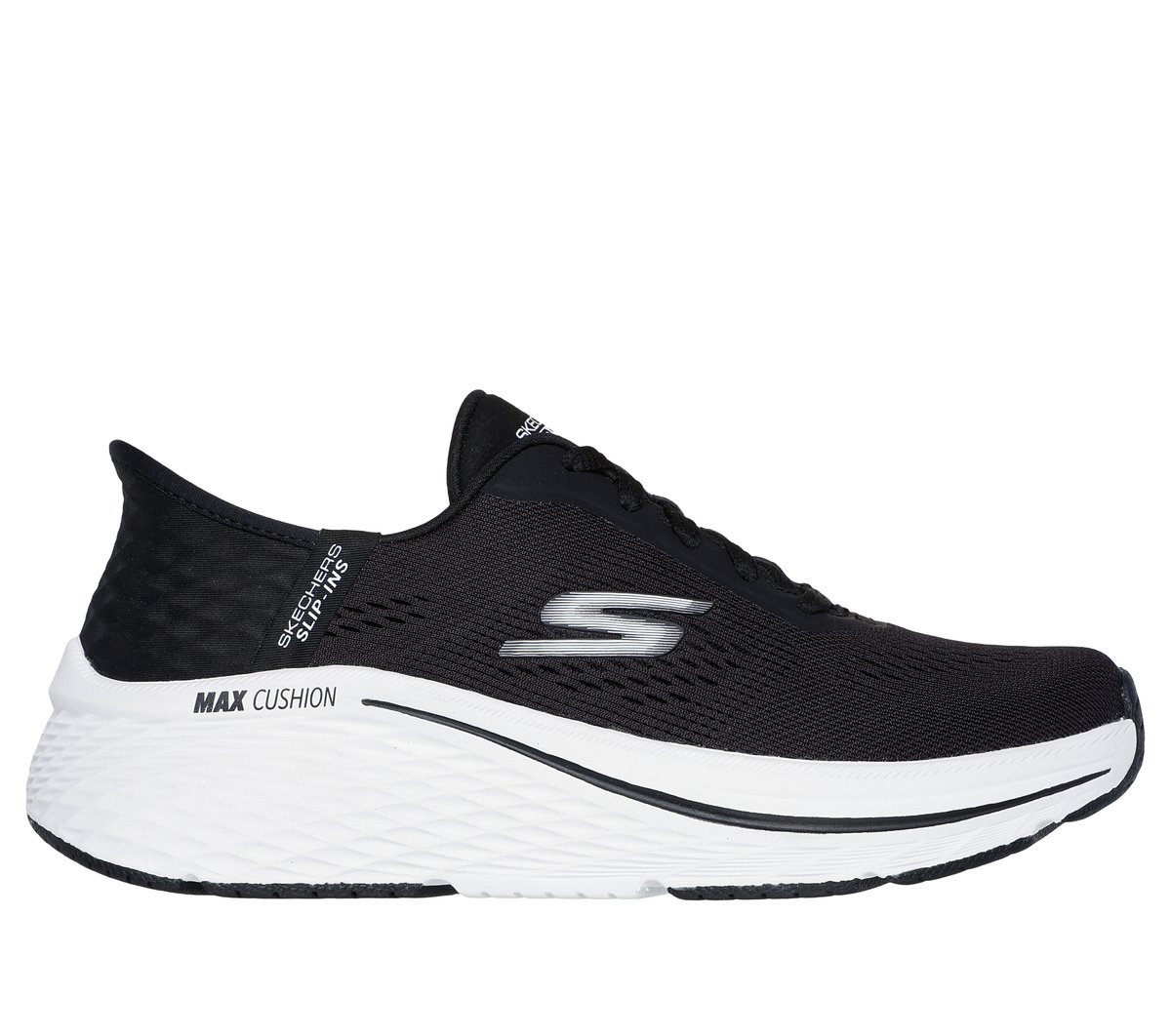 Skechers Slip-ins: Max Cushioning Elite - Vanish en Negro/Blanca, talla 36.5