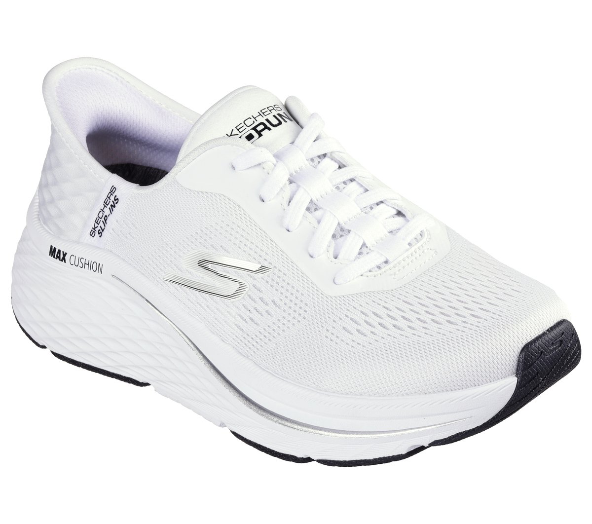 Skechers Slip-ins: Max Cushioning Elite - Vanish Moyen Width en Blanc/Noir