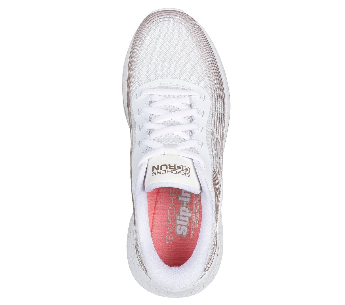 Skechers Slip-ins: Max Cushioning Elite 2.0 - Kaplan Moyen Width en White Rose Gold, Vegan, Lavable en machine
