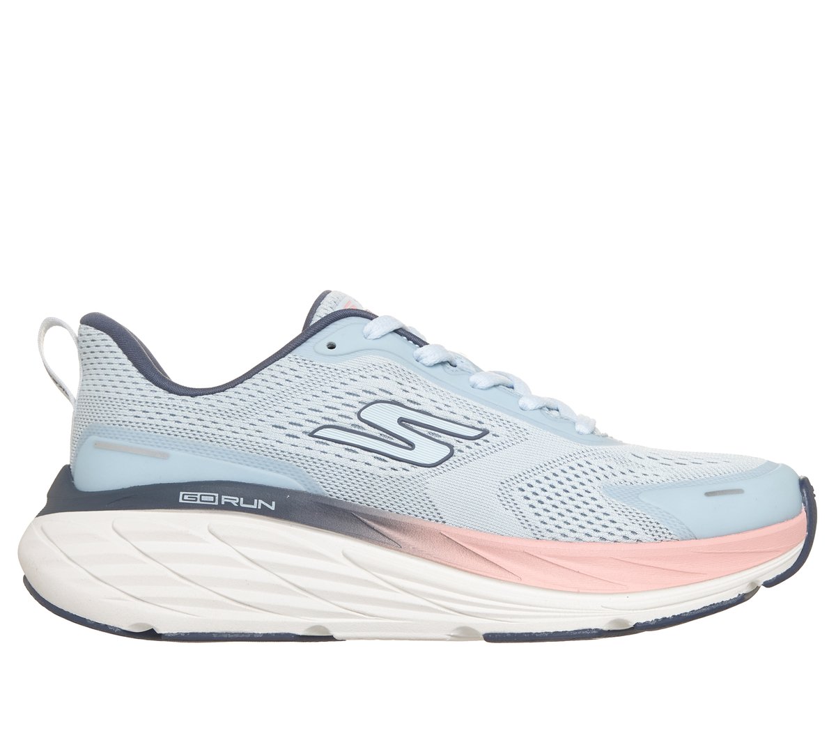 Skechers Max Cushioning Elite 3 en Azul Claro/Rosa, talla 36.5, Vegan