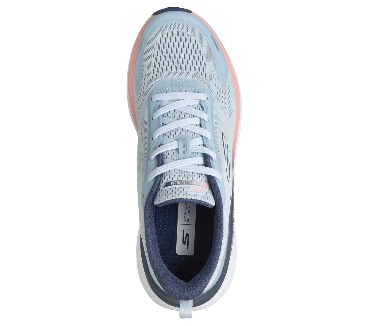 Skechers Max Cushioning Elite 3 Moyen Width en Bleu Clair/Rose, Vegan, Lavable en machine