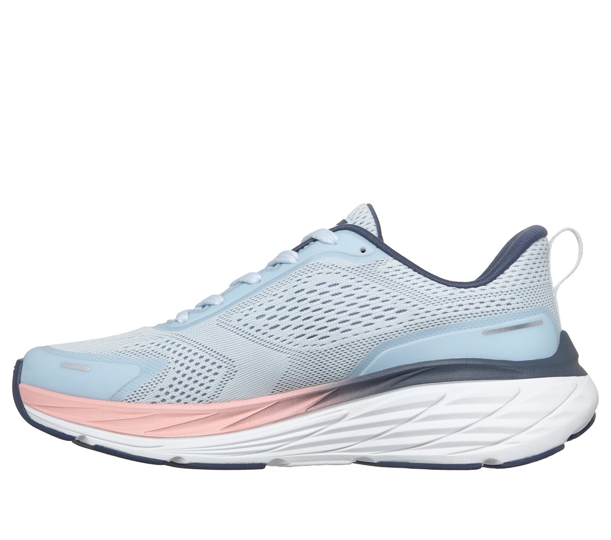 Skechers Max Cushioning Elite 3 Moyen Width en Bleu Clair/Rose, Vegan, Lavable en machine