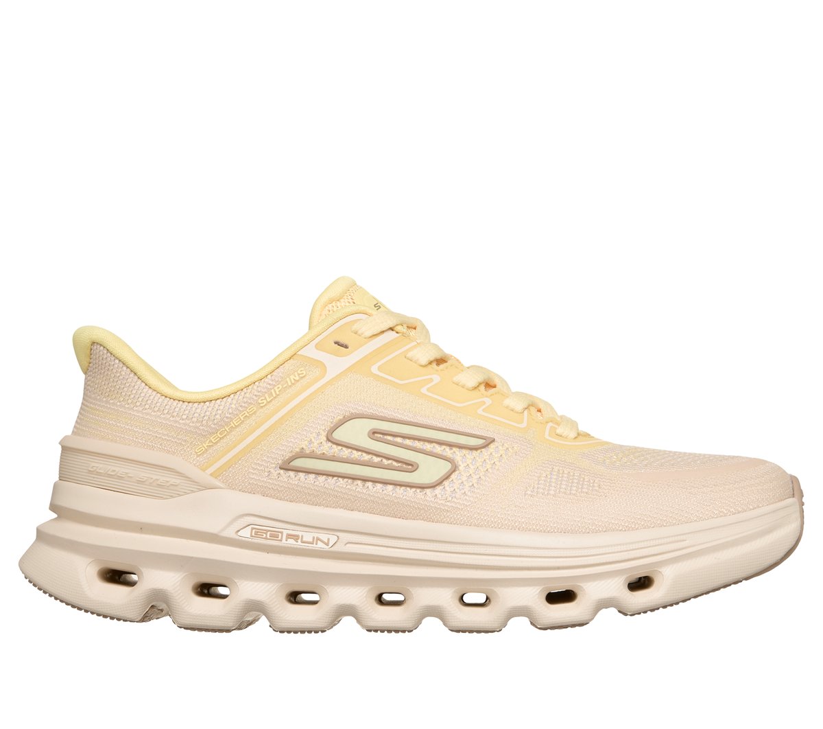 Skechers Slip-ins: GO RUN Glide-Step Arch Fit en Natural, talla 35, Vegan