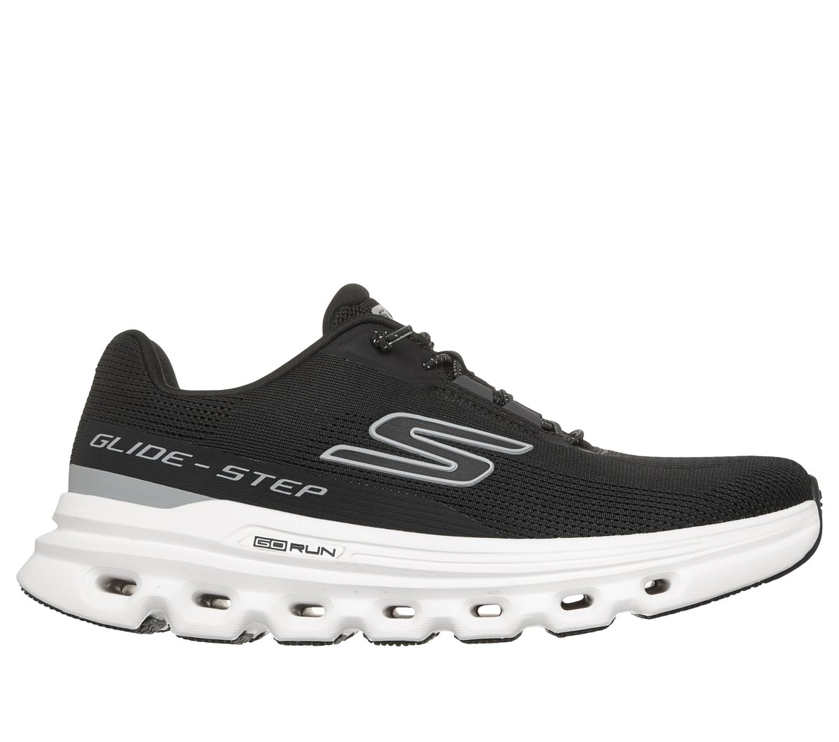 Skechers Skechers Women's GO RUN Glide-Step Arch Fit - Casion Sneaker in Black/White, Size 5 | Textile/Synthetic, Vegan, Machine Washable