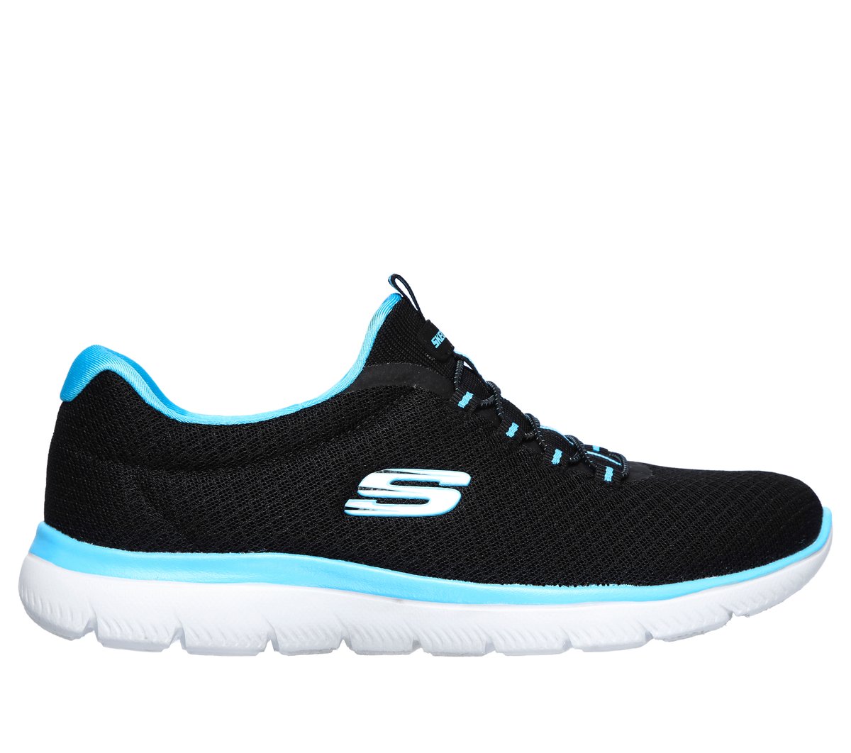 Skechers Summits en Negro/Turquesa, talla 37, Vegan