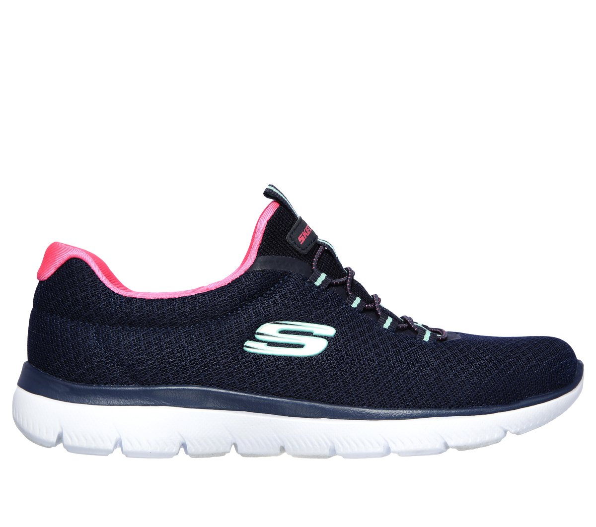 Skechers Summits en Navy/Rosa Caliente, talla 37, Vegan