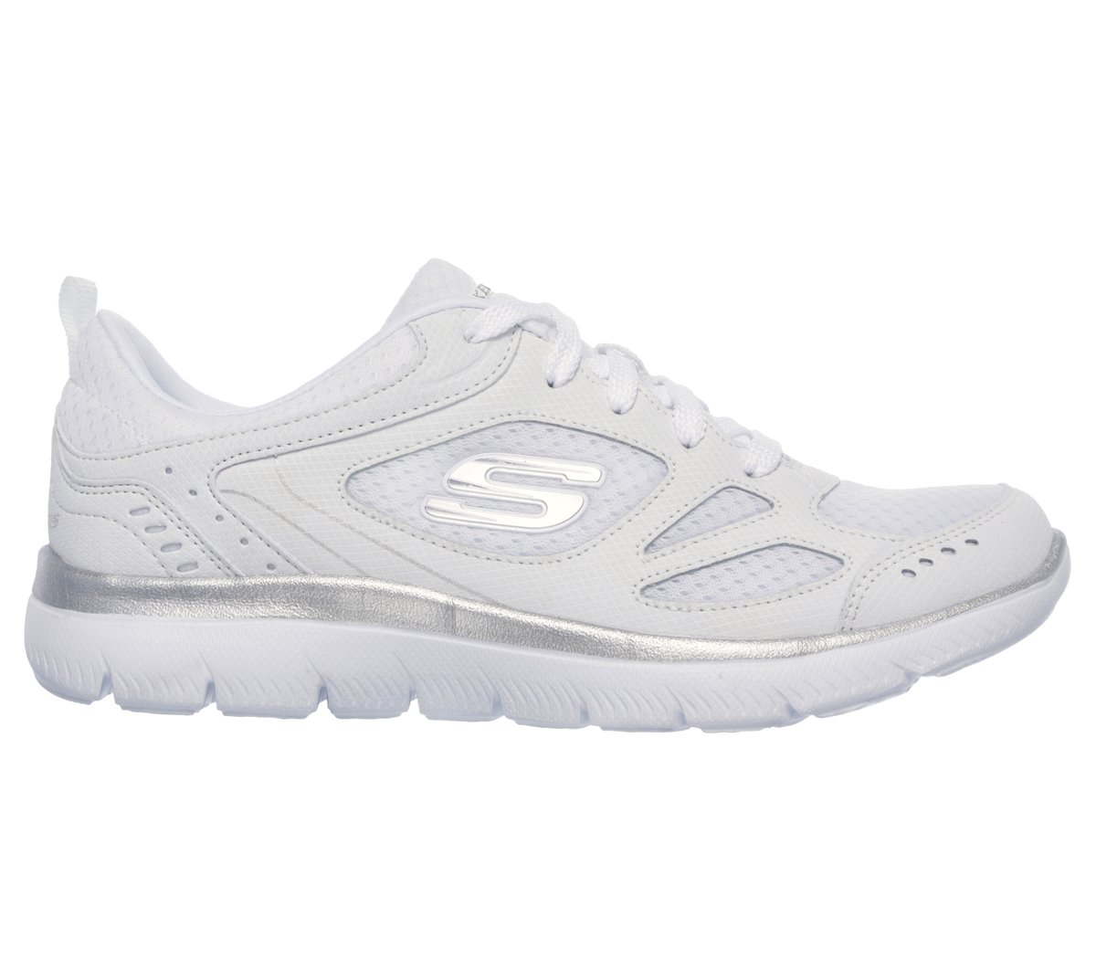 Skechers Summits - Suited en Blanco/Plata, talla 40