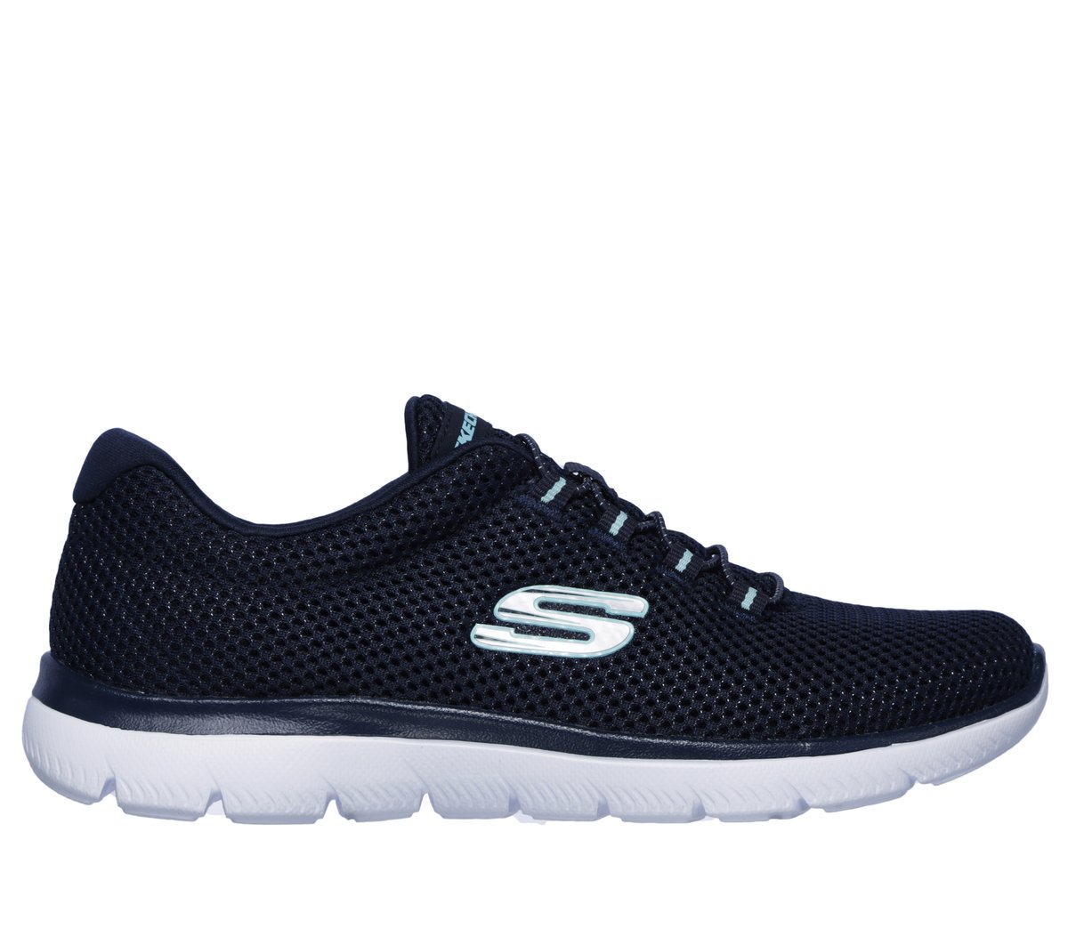 Skechers Women’s Summits Sneaker in Navy Blue/Light Blue, Size 8 | Textile/Synthetic, Machine Washable