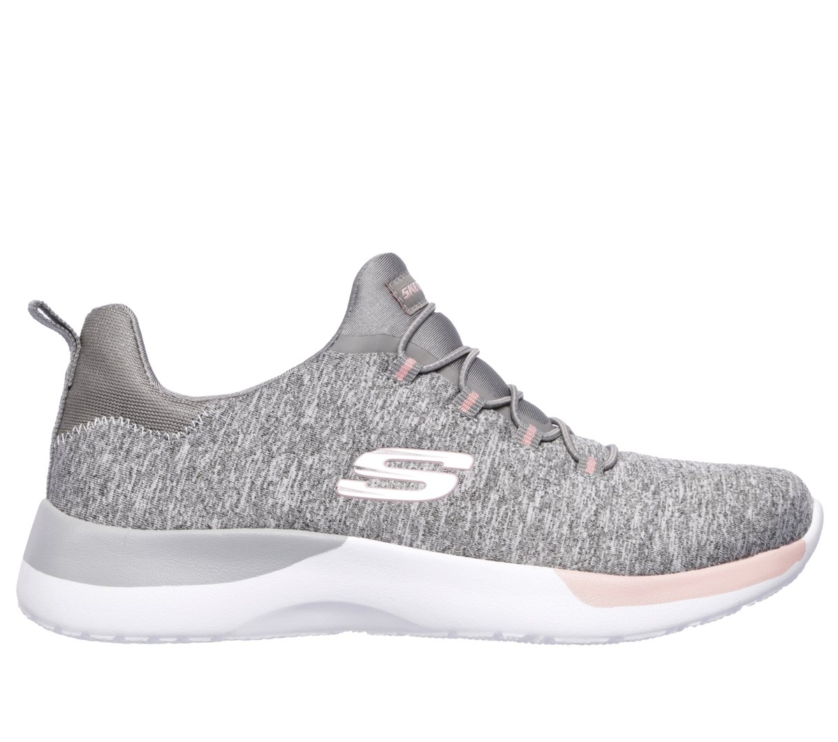Skechers Dynamight - Break-Through en Gris/Rosa Claro, talla 39, Vegan