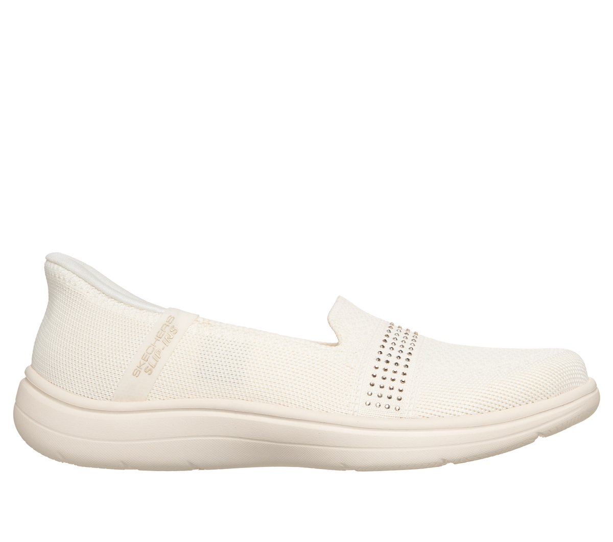 Skechers Slip-ins: On-The-GO Radiant - Uptown en Rota Blanca, talla 35, Vegan