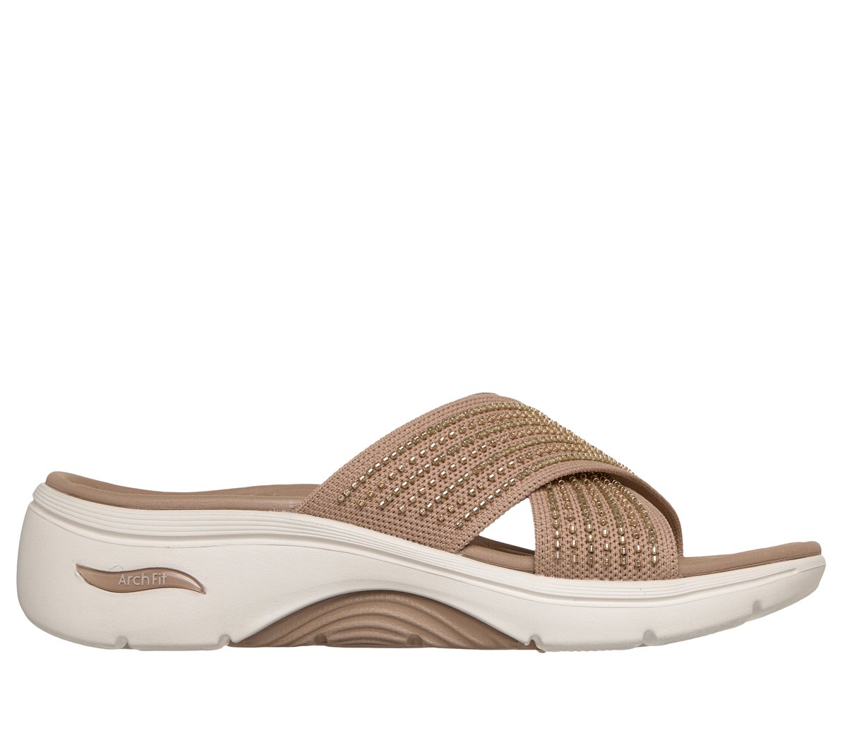 Skechers GO WALK Arch Fit 2.0 Sandal - Arlene en Marrón Bronceado, talla 36, Vegan