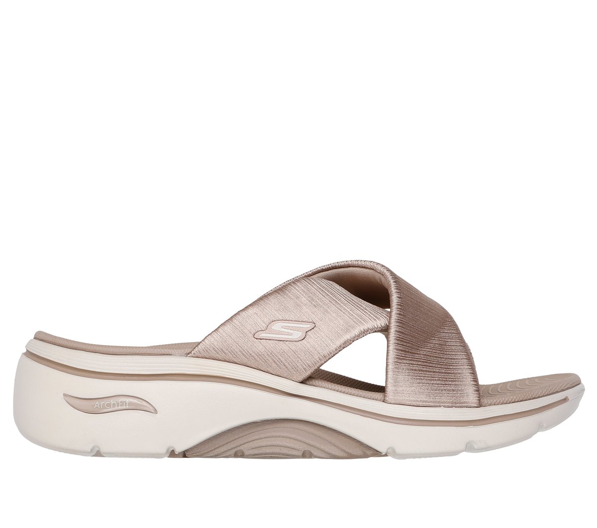Skechers GO WALK Arch Fit 2.0 Sandal - Vibe en Taupe, talla 35, Vegan