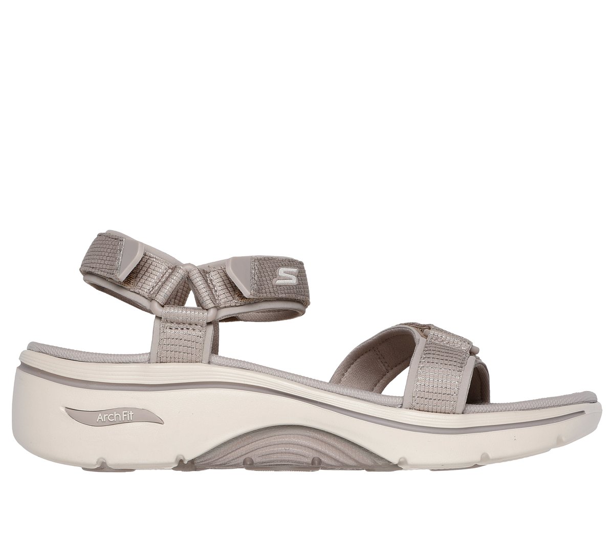 Skechers GO WALK Arch Fit 2.0 Sandal - Exhilarate en Taupe, talla 38, Vegan