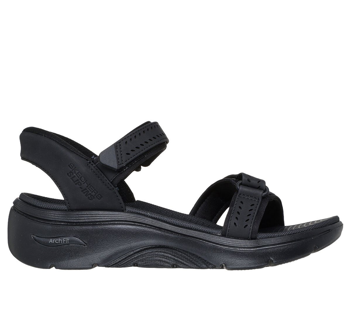 Skechers Slip-ins: GO WALK Arch Fit 2.0 Sandal - Candace en Negro, talla 37, Vegan