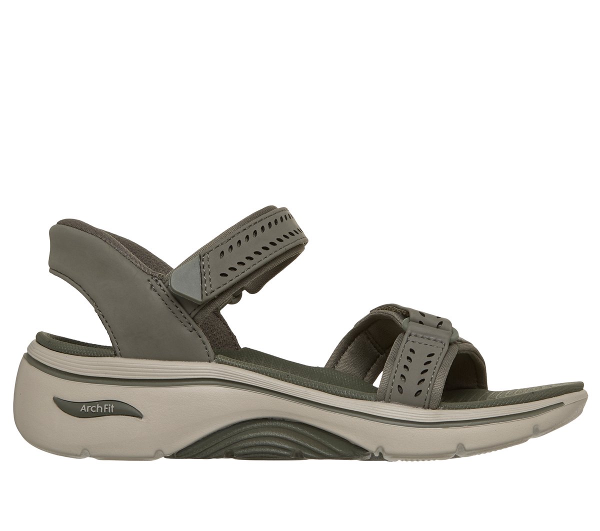 Skechers Slip-ins: GO WALK Arch Fit 2.0 Sandal - Candace en Oliva, talla 39, Vegan