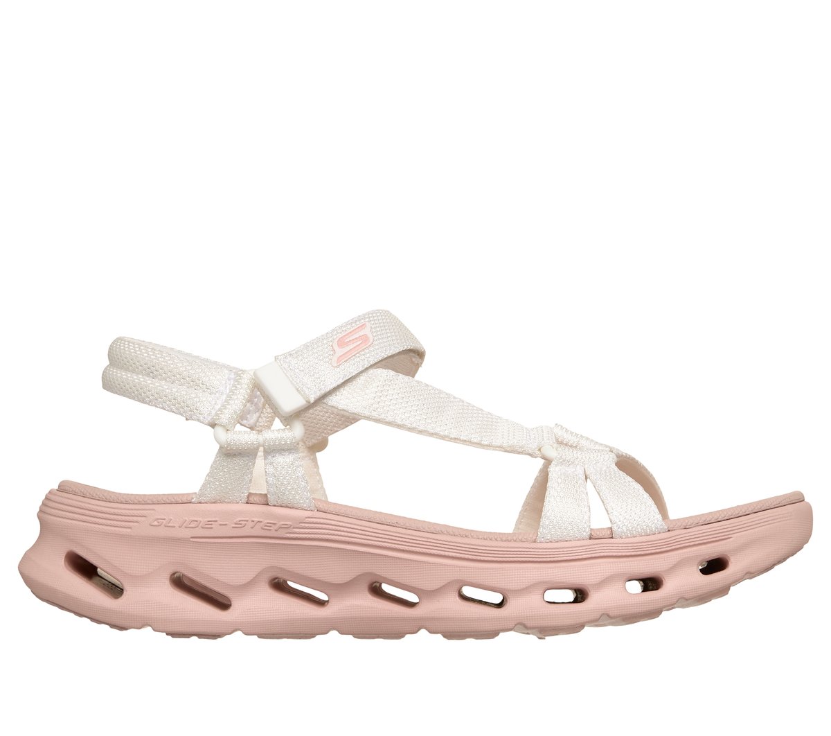 Skechers GO WALK Glide-Step 2.0 Sandal - Rowen en White/Pink, talla 39, Vegan