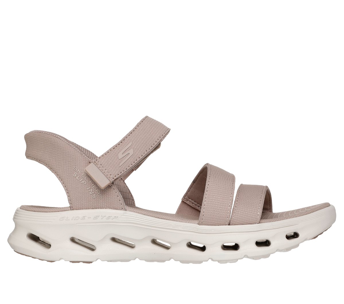 Skechers Slip-ins: GO WALK Glide-Step 2.0 Sandal - Ella en Taupe, talla 37, Vegan