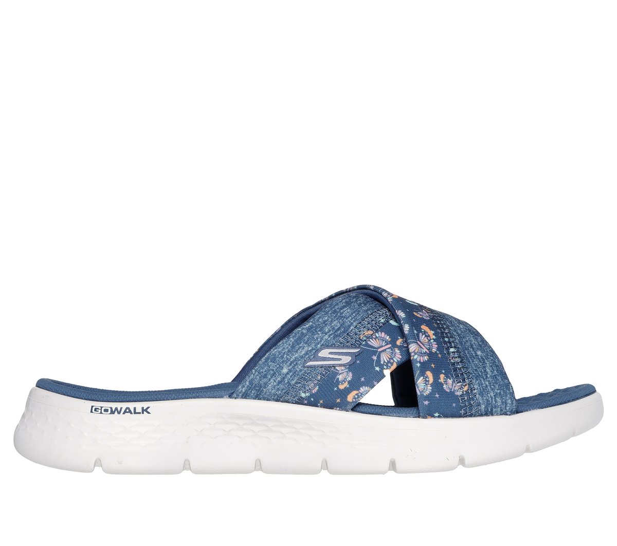 Skechers Go Walk Flex Sandal - Butterfly Bliss In Marine, GrößE 39, Vegan, In Der Maschine Waschbar-image