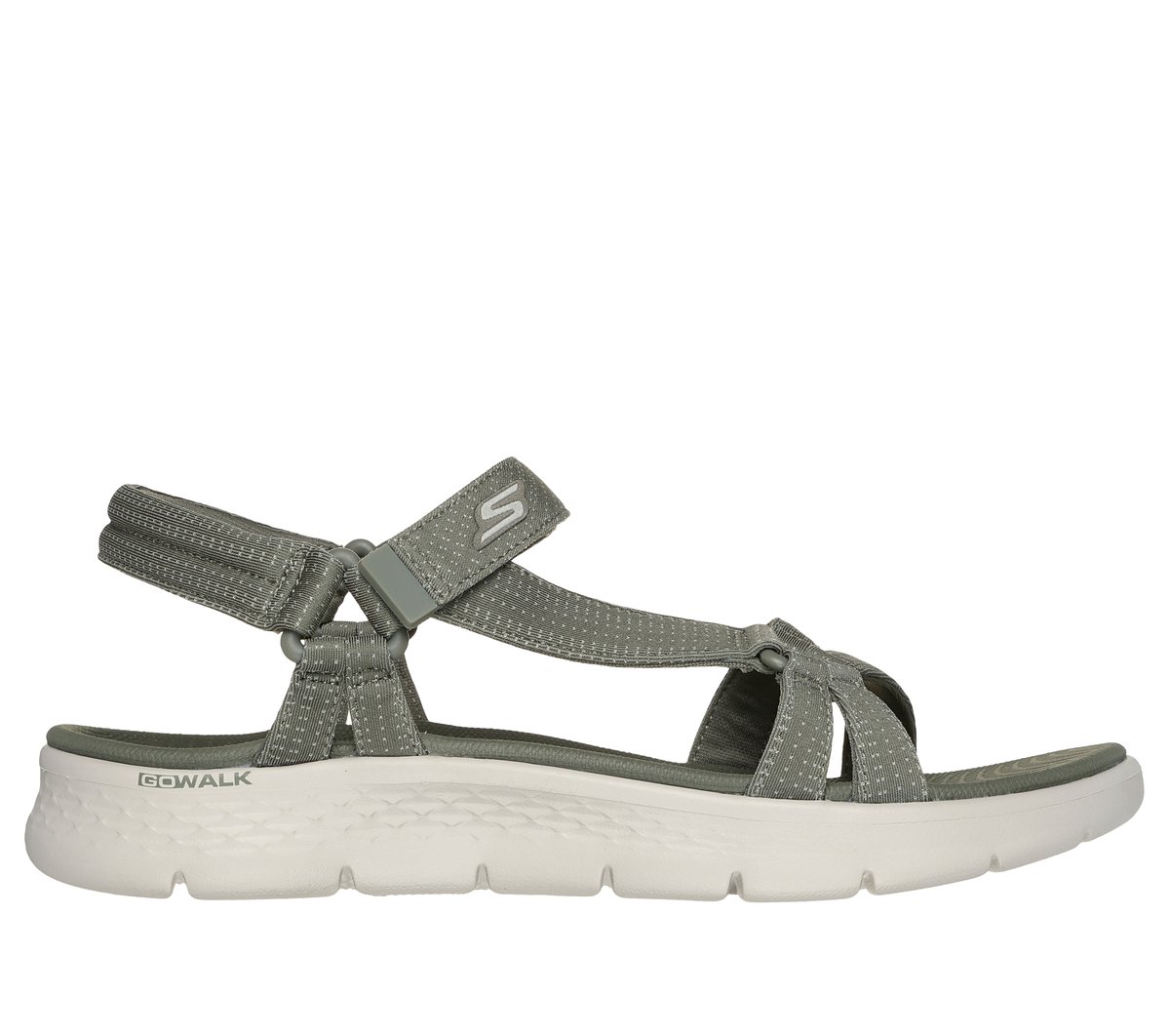 Skechers GO WALK Flex Sandal - Sublime en Oliva, talla 38, Vegan