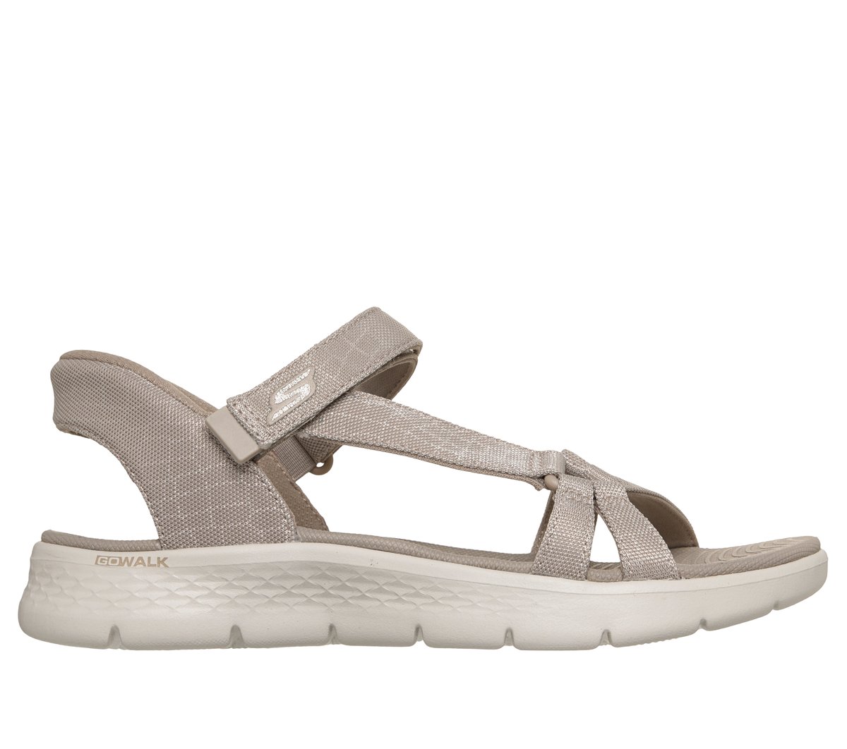 Skechers Slip-ins: GO WALK Flex Sandal - Illuminate en Taupe, talla 38, Vegan