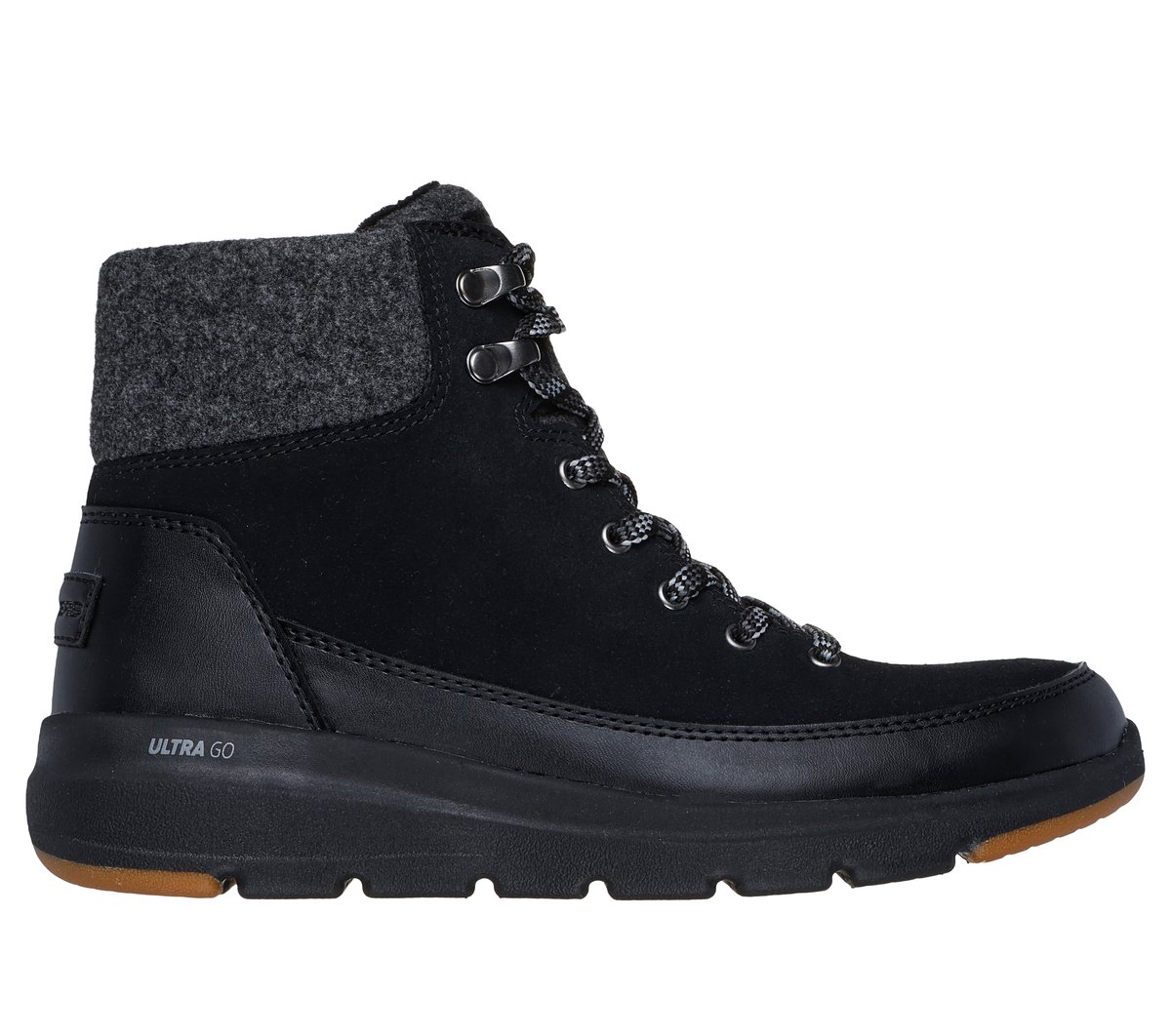 Skechers Glacial Ultra - Tahoe en Negro/Gris, talla 36