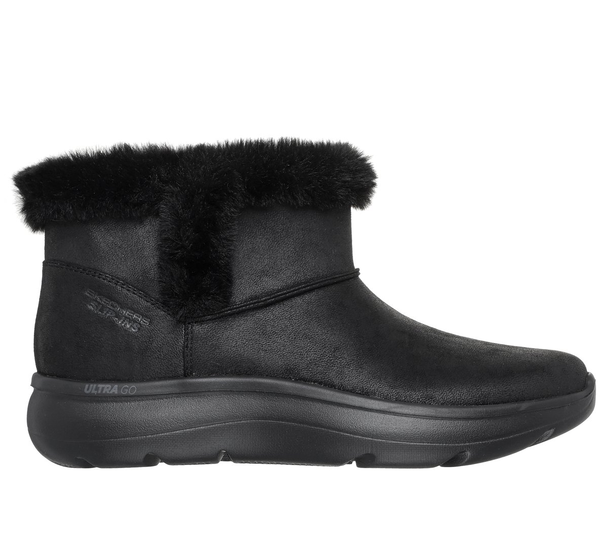 Skechers Black Leather Fur-Lined Ankle Boots Slip-On Comfort Shoes Size 8.5 Skechers Boots Fur-Lined | Ambrose Wilson main image 2