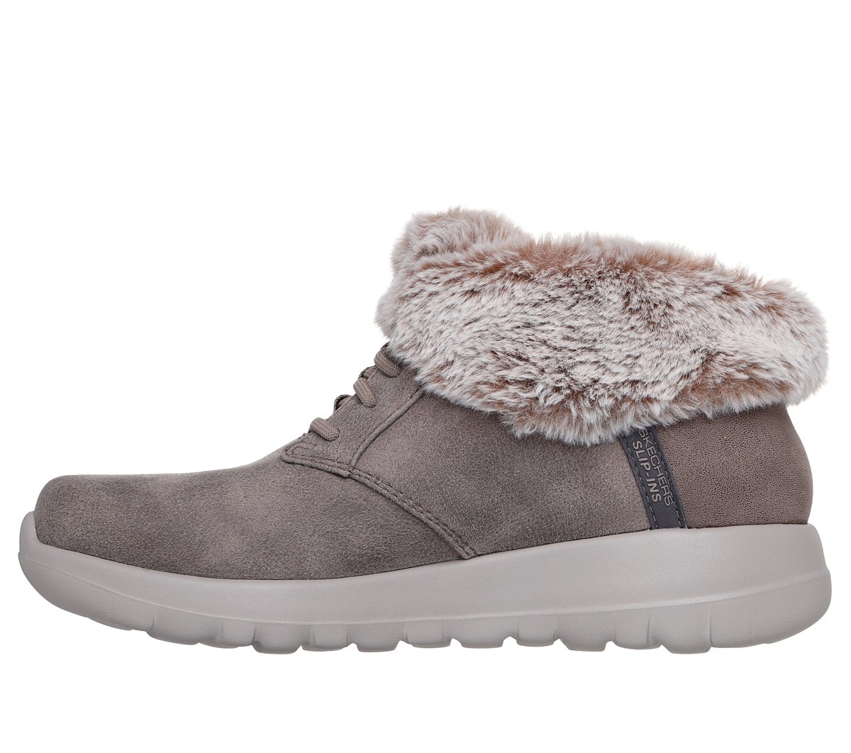 Skechers Slip-ins: On-The-GO Joy - Cozy Charm Chaussures Moyen Width en Taupe Foncé, Vegan