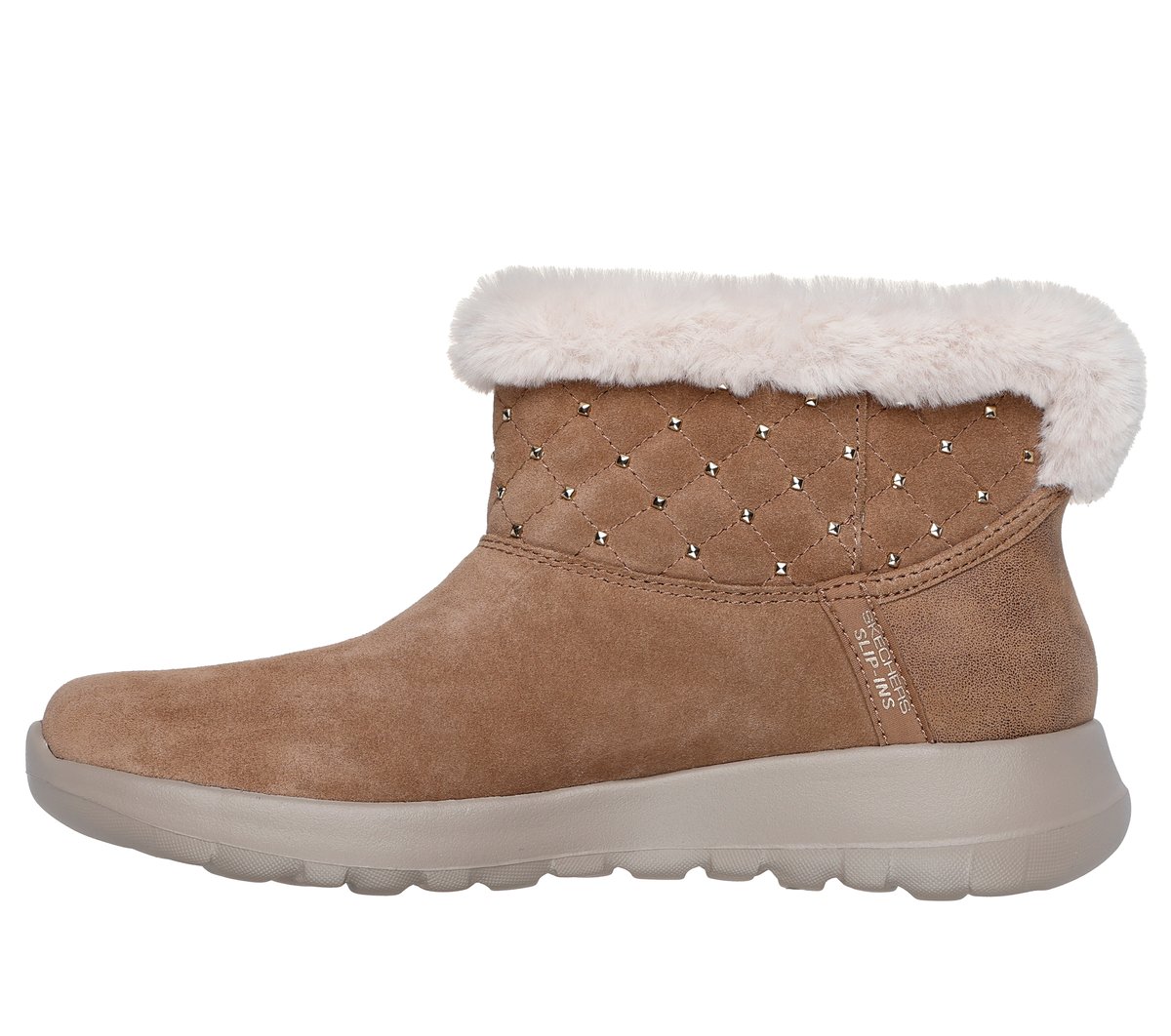Skechers Slip-ins: On-The-GO Joy - Cozy Shimmer Chaussures Moyen Width en Châtaigne